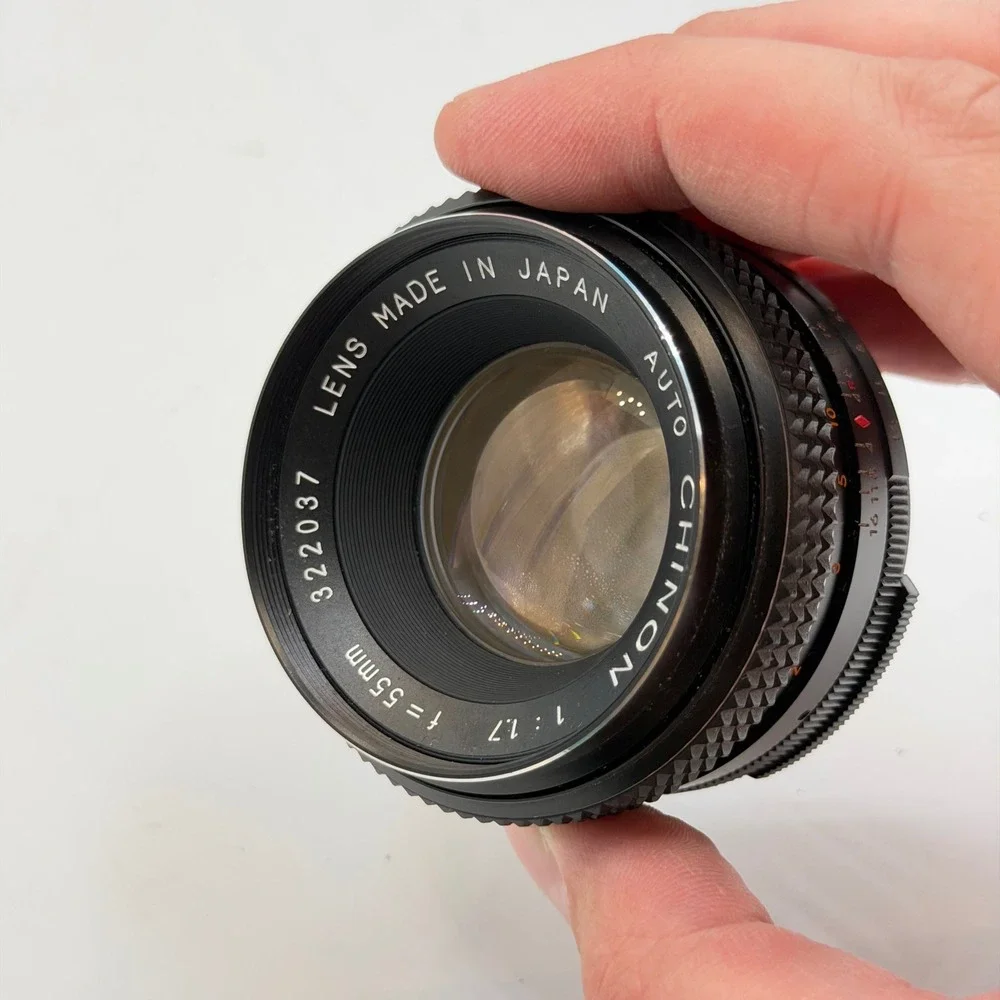 Chinon CX 35mm SLR Film Camera with Auto Chinon 55mm f1.7 Lens Black Japan
